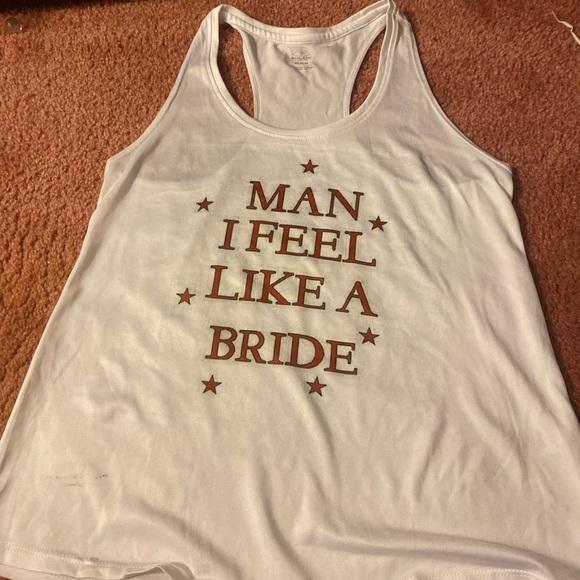 Athleta White Tank Top man I feel like a bride. - Picture 1 of 3